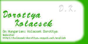 dorottya kolacsek business card